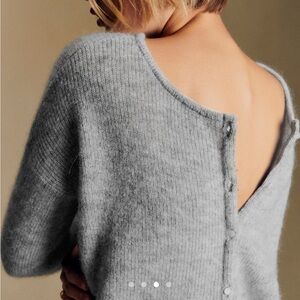 Sezane Gaspard Cardigan in Mottled Grey